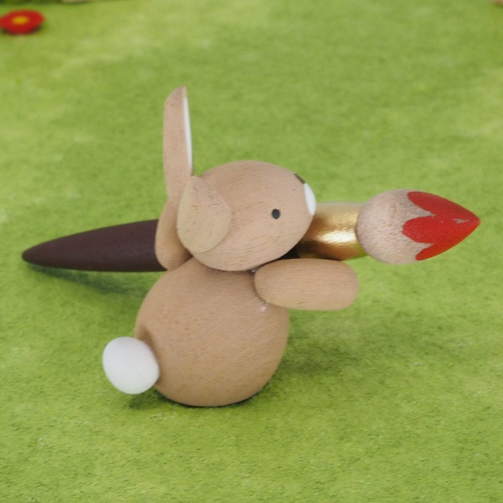 Premium Easter Bunny - Easter Bunny with paintbrush